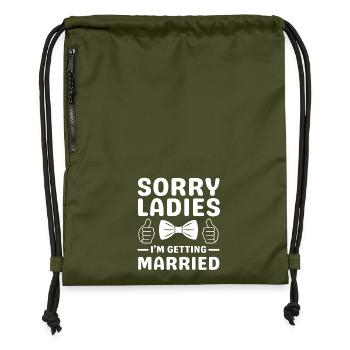 Wedding Saying Bachelor Party Men's Design - Gymsac made from recycled material - military green - Front