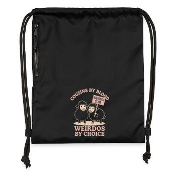 Drôle de mouton noir cousin famille excentrique - Sac à cordon en polyester recyclé - noir - Devant