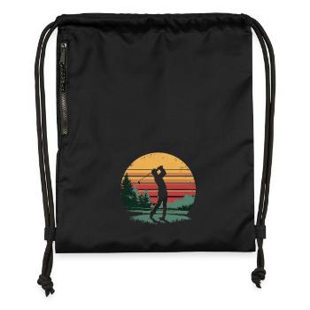 Retro Golfer Golf Swing Gifts for Golfer Players - Turnbeutel aus Recycling-Material - Schwarz - Vorne