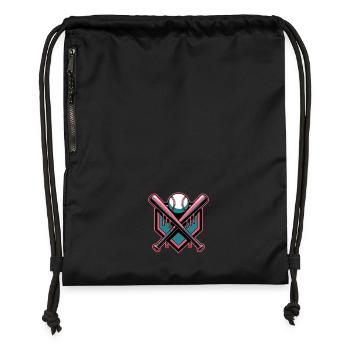 Baseball Batte de baseball - Sac à cordon en polyester recyclé - noir - Devant