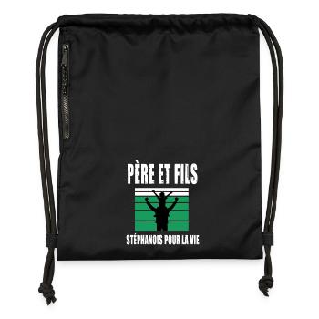 père et fils papa stéphanois saint étienne - Sac à cordon en polyester recyclé - military green - Devant