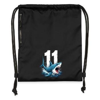 Shark Kids Birthday 11 Years Cheering - Gymsac made from recycled material - military green - Front