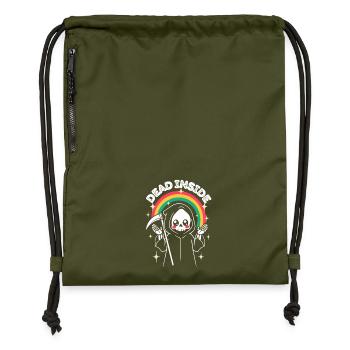 Tot im Inneren - Rainbow Reaper Halloween - Turnbeutel aus Recycling-Material - military Green - Vorne