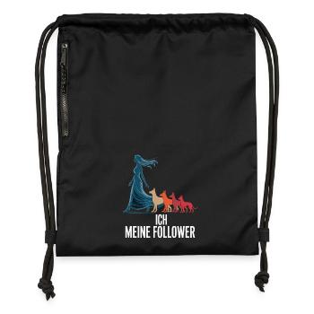 Ich & meine Follower – Hundehumor Design - Turnbeutel aus Recycling-Material - military Green - Vorne