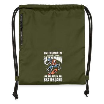 Skateboard Geschenke Skateboardfahrer Outfits - Turnbeutel aus Recycling-Material - military Green - Vorne