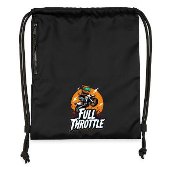 Full Throttle Bear Motocross Motorcycle - Gymsac made from recycled material - black - Front