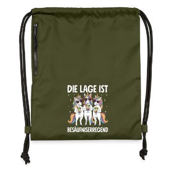 Die Lage Ist Besäufniserregend - Turnbeutel aus Recycling-Material - military Green - Vorne
