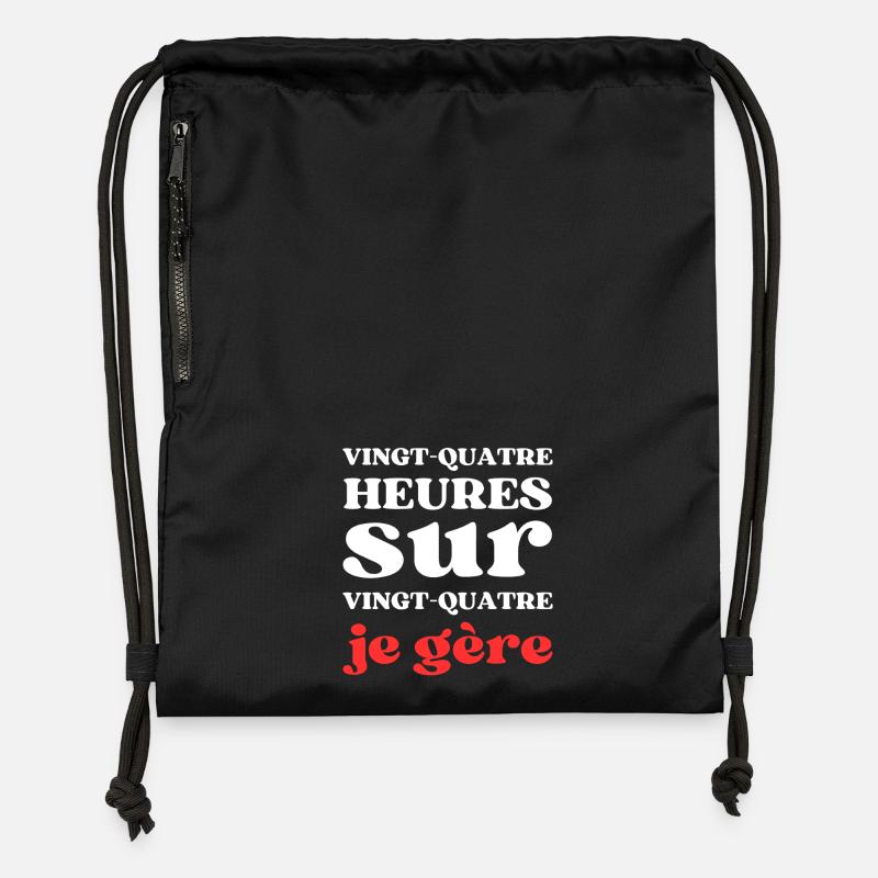 VINGT QUATRE 3 - Sac à cordon en polyester recyclé - noir