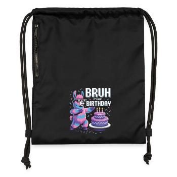 Llama Birthday Party - Gymsac made from recycled material - black - Front