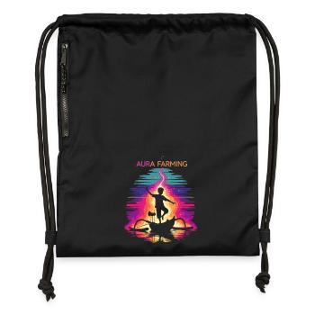 Danse traditionnelle agricole Aura - Sac à cordon en polyester recyclé - noir - Devant