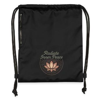 Boho Yoga Cadeau spirituel pour les yogis conscients - Sac à cordon en polyester recyclé - noir - Devant
