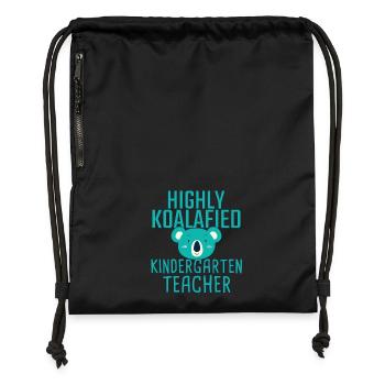 Kindergarten teacher Koalafied - Gymsac made from recycled material - black - Front