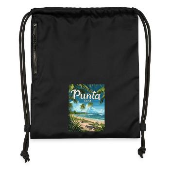 Tropical Punta Cana Beach Palmiers paradisiaques - Sac à cordon en polyester recyclé - noir - Devant