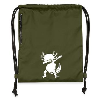 Axolotl dabbing - Dab Dance - Cadeau - Sac à cordon en polyester recyclé - military green - Devant