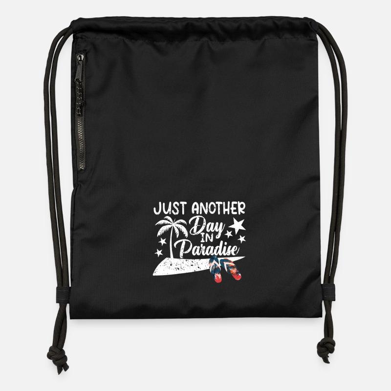 Just another day in paradise Flip Flops Beach - Gymsac made from recycled material - black