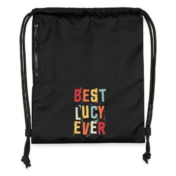 Best Lucy Ever Retro First Name Text Saying - Gymsac made from recycled material - black - Front