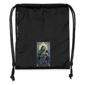 Tarotkarte Champion Skelettkrieger - Turnbeutel aus Recycling-Material - Schwarz - Vorne