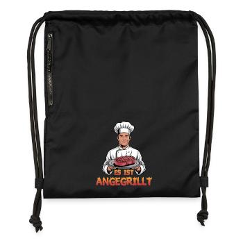Il est grillé - parfait pour les maîtres du gril et - Sac à cordon en polyester recyclé - noir - Devant