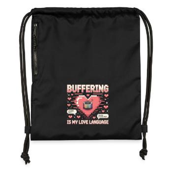 Barre de chargement Pixel Heart - Sac à cordon en polyester recyclé - noir - Devant