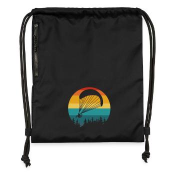 Parapente Vintage Sunset Design - Sac à cordon en polyester recyclé - noir - Devant