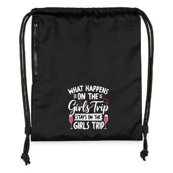 Girls Trip Slogan Design - Gymsac made from recycled material - military green - Front