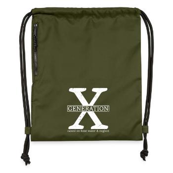 generation x raised on hose water and neglect - Gymsac made from recycled material - military green - Front