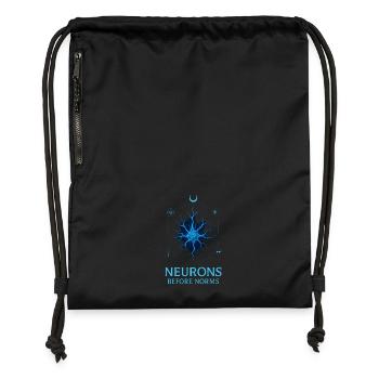 Les neurones avant les normes - Sac à cordon en polyester recyclé - noir - Devant