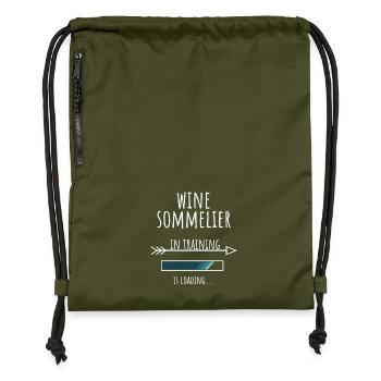Wine Sommelier Geschenk Beruf Ausbildung - Turnbeutel aus Recycling-Material - military Green - Vorne