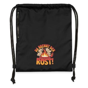 Da Brennt Der Rost Grillspaß Feuerdesign - Turnbeutel aus Recycling-Material - Schwarz - Vorne
