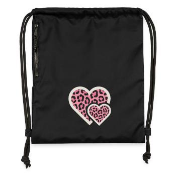 Leopard design with pink pattern - Gymsac made from recycled material - black - Front