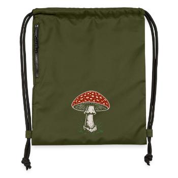 Amanite tue-mouches - champignons - dicton - Sac à cordon en polyester recyclé - military green - Devant