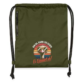Einatmen Ausrasten Yoga Meditation Palmen Retro - Turnbeutel aus Recycling-Material - military Green - Vorne