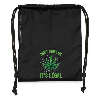Legalisierung Cannabis Blatt Illustration - Turnbeutel aus Recycling-Material - Schwarz - Vorne
