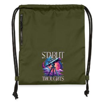 Astronom Sterngucker Stargazer Starlit Thoughts - Turnbeutel aus Recycling-Material - military Green - Vorne