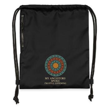Indigenous Language Revitalization Native Speakers - Gymsac made from recycled material - black - Front