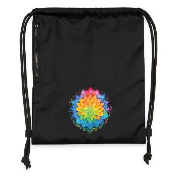 Affirmation de pleine conscience Résilience émotionnelle - Sac à cordon en polyester recyclé - noir - Devant