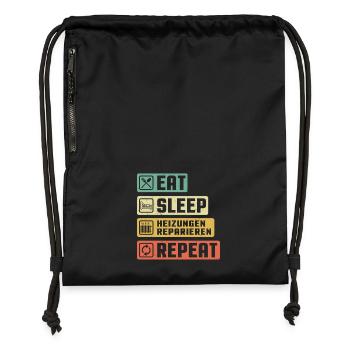 Heating Engineer Heating Construction Plumber Plumber - Gymsac made from recycled material - black - Front