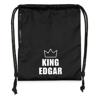 Edgar Name mit Buchstabe E - King Crown Shirt - Turnbeutel aus Recycling-Material - military Green - Vorne