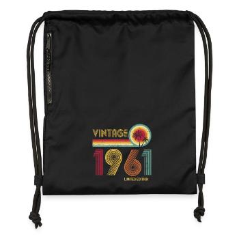 Vintage 70s Multi-Coloured Retro Design - Gymsac made from recycled material - black - Front