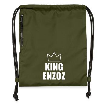 Enzoz Name mit Buchstabe E - Königskrone Shirt - Turnbeutel aus Recycling-Material - military Green - Vorne