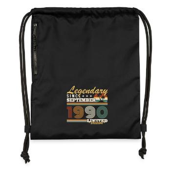 September 1990 Vintage Birthday Gift - Gymsac made from recycled material - military green - Front