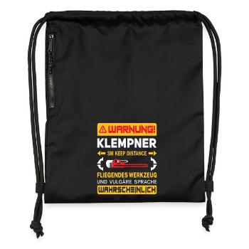 Heating Engineer Heating Construction Plumber Plumber - Gymsac made from recycled material - black - Front