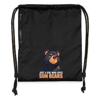 Sun Bear Malaienbär - Turnbeutel aus Recycling-Material - Schwarz - Vorne