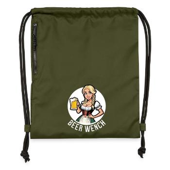 Beer Wench - Gymsac made from recycled material - military green - Front