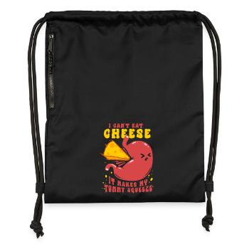 Lactose Intolerant I Cant Eat Cheese - Gymsac made from recycled material - black - Front