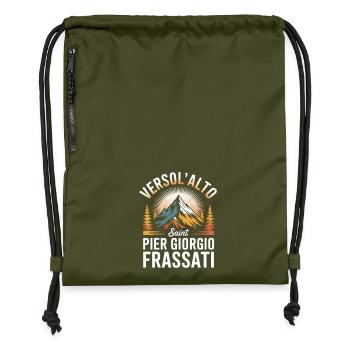 Verso L Alto Saint Pier Giorgio Frassati - Sac à cordon en polyester recyclé - military green - Devant