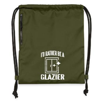 Bold Glazier Job Pride Graphic Humor - Gymsac made from recycled material - military green - Front