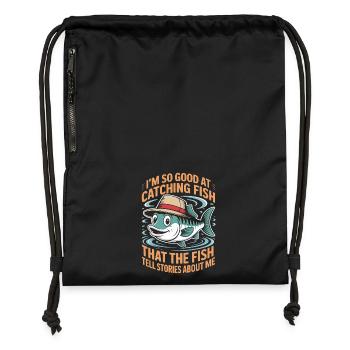  Ich Bin So Gut Im Fangen Von Fischen Dass Die - Turnbeutel aus Recycling-Material - Schwarz - Vorne