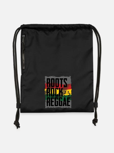 Roots Rock Reggae Design - Turnbeutel aus Recycling-Material - Schwarz