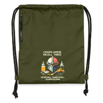 Skilltree: Sewing, Sanding, Survival | Cosplay - Gymsac made from recycled material - military green - Front